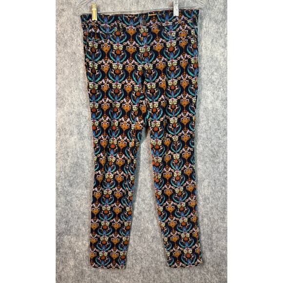 Pilcro & The Letterpress Corduroy Skinny Pattern Print Pants - Size 25 - Picture 1 of 9